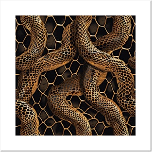 Black & Yellow Snake Skin Posters and Art